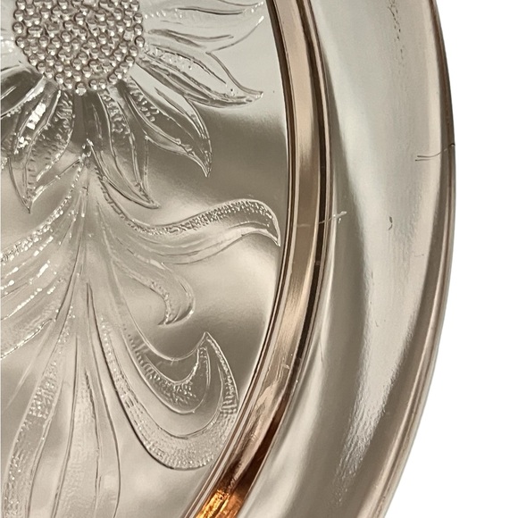 Vintage Jeanette Pink Depression Glass Sunflower Footed Cake Plate 10" Stand - Picture 6 of 8